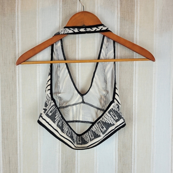 Intimately Free People Halter Bralette Bra Size Medium Black White - Picture 3 of 6